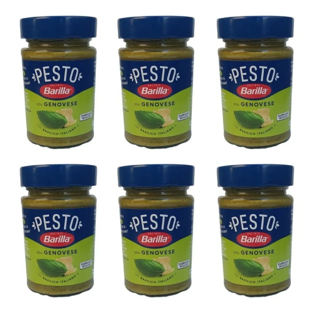 Molho Pesto Barilla Pote De Vidro Kit Com 6 Unidades De 190g