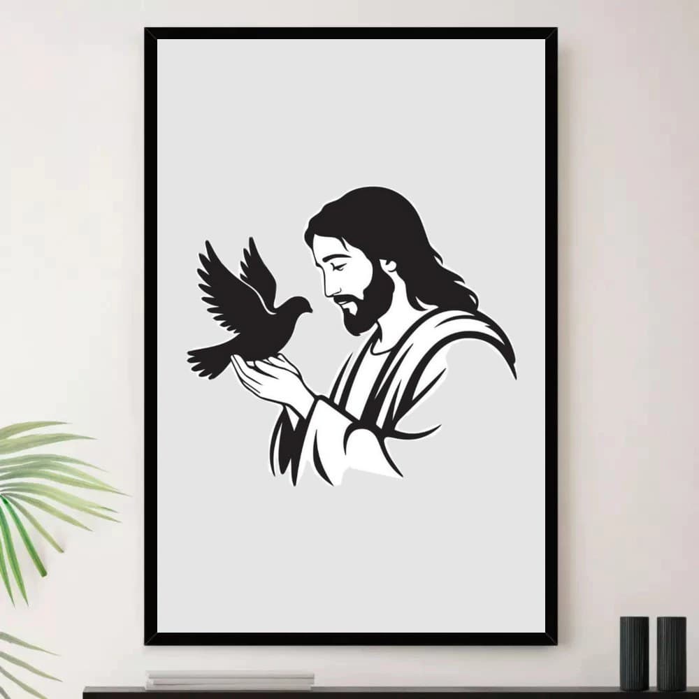 Quadro Placa Decorativa Arte Minimalista Neutra Geometria Criativa em Branco e Preto