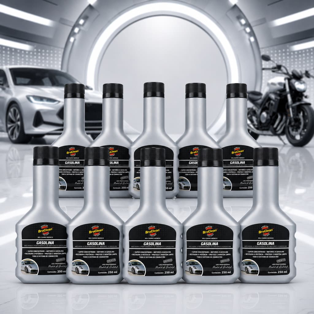 Aditivo Gasolina BraClean 250ml Kit 10 Unidades Para HB20 Sistema De Alimentação Uso Automotivo