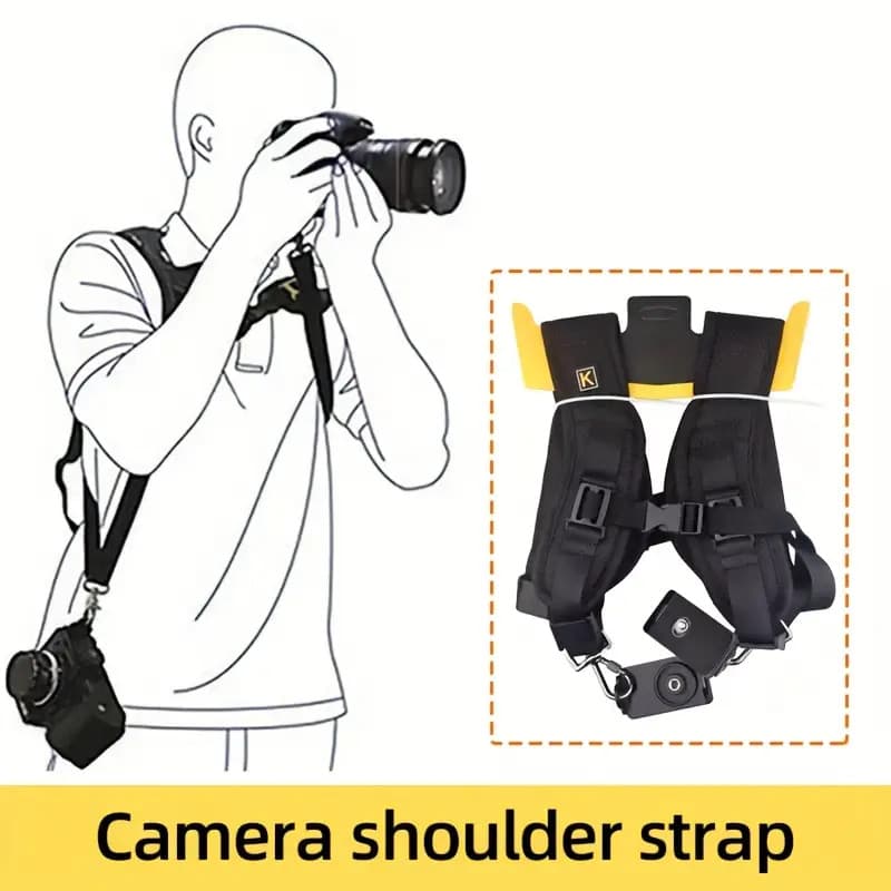 Alças duplas para câmera DSLR com liberação rápida e acolchoamento de espuma confortável para maior suporte Vendido(s)