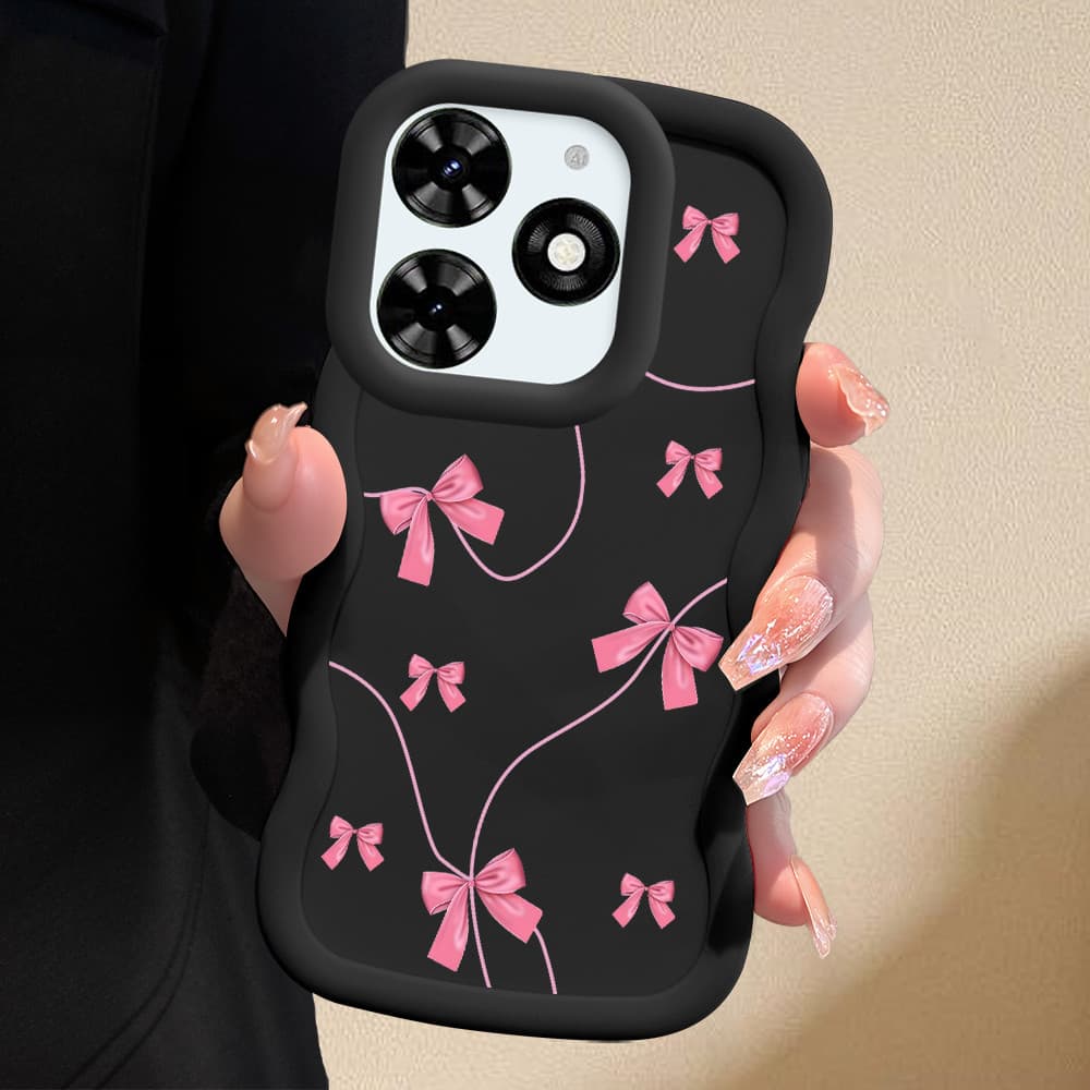 Capinha Laço Para Infinix Smart 8 Pro HD Plus Hot 40i Capa De Silicone Macia Estilo Simples Macaron Case 0133