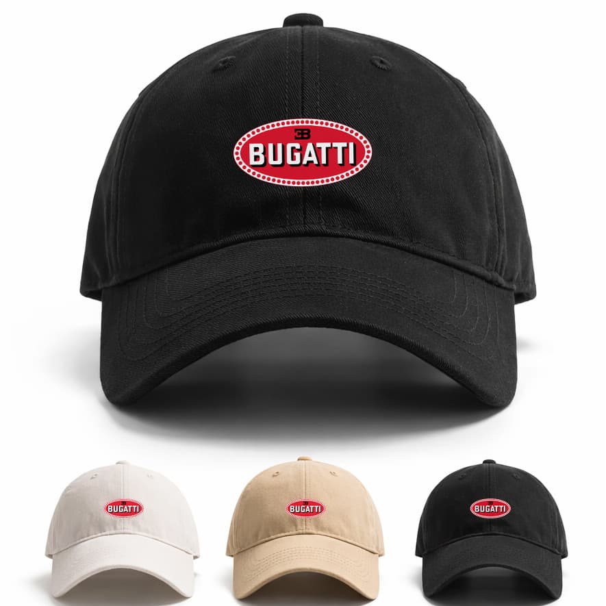Boné Aba Curva Bugatti Logo Marca Luxo Superesportivo Automotivo Apaixonado por Carros Qualidade Masculino Feminino A...