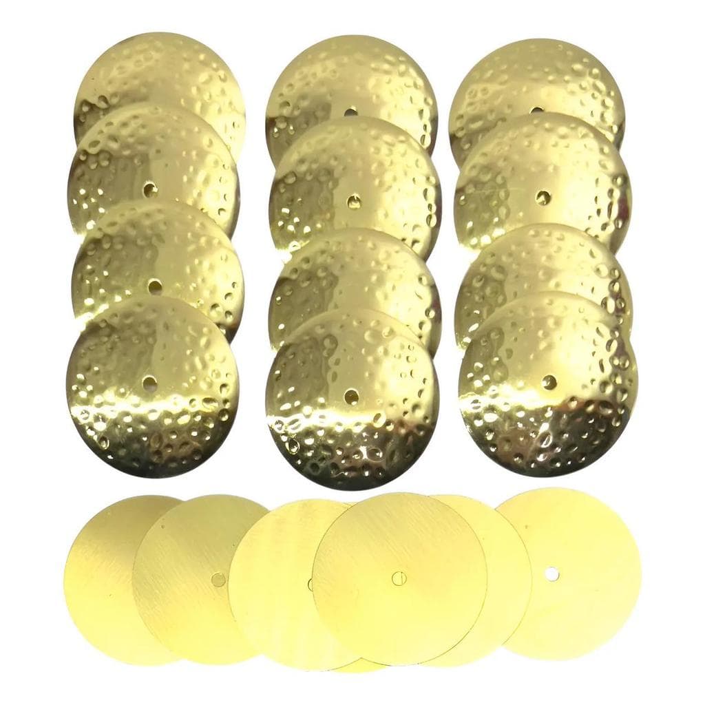 7 Pares Platinelas Pdz Latão Martelada Pandeiro 53mm