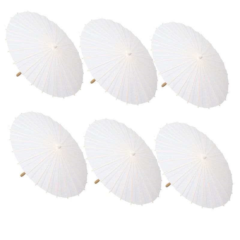 Conjunto de 6 guarda-sóis de papel para casamento,lembrancinhas de festa,guarda-chuvas de bambu de 60 cm para chá de