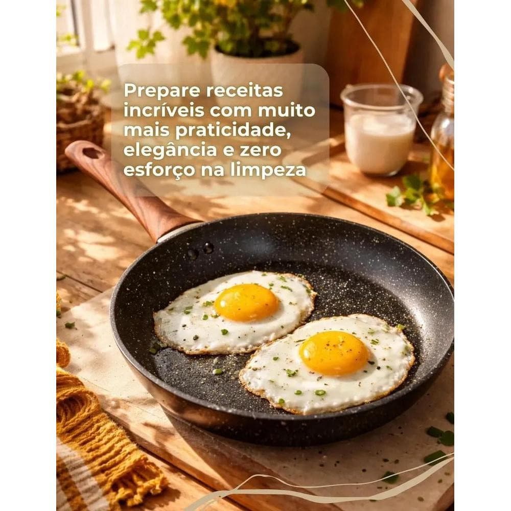 Frigideira Antiaderente de Cerâmica Reforçada Premium Com Cabo Ergonômico