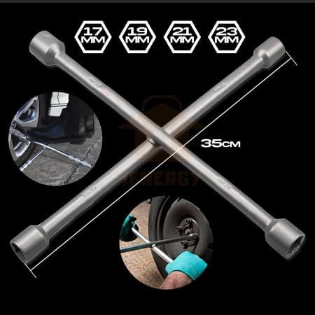 Chave De Roda Estrela Universal Para Carro AÇO 4 Bocas 17 19 21 23mm Tipo Cruz Profissional mil+ Vendido(s) - Preto