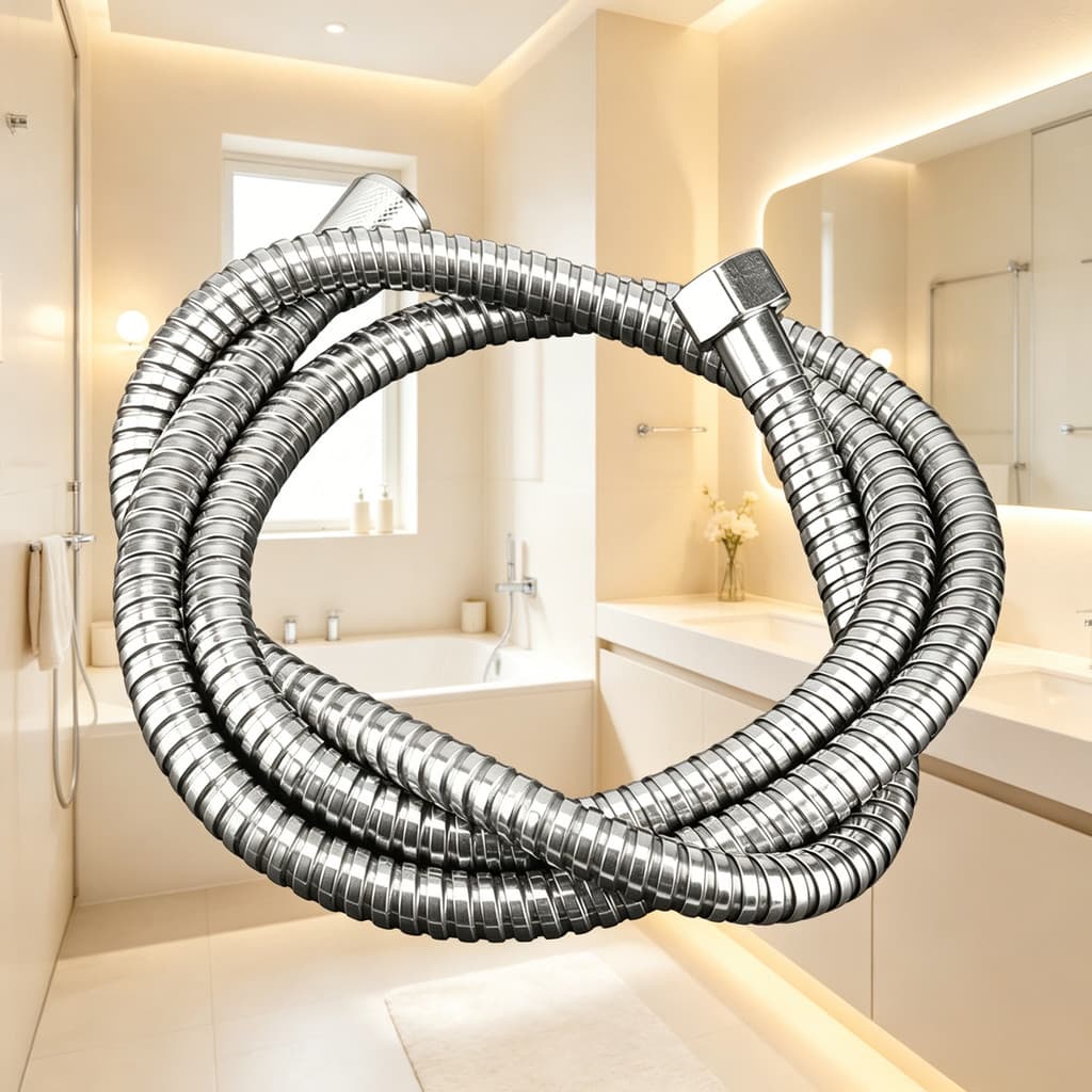 Mangueira Inox Para Ducha Chuveiro 1,5 Metros Alta Resistência Anti Ferrugem Rosca Universal