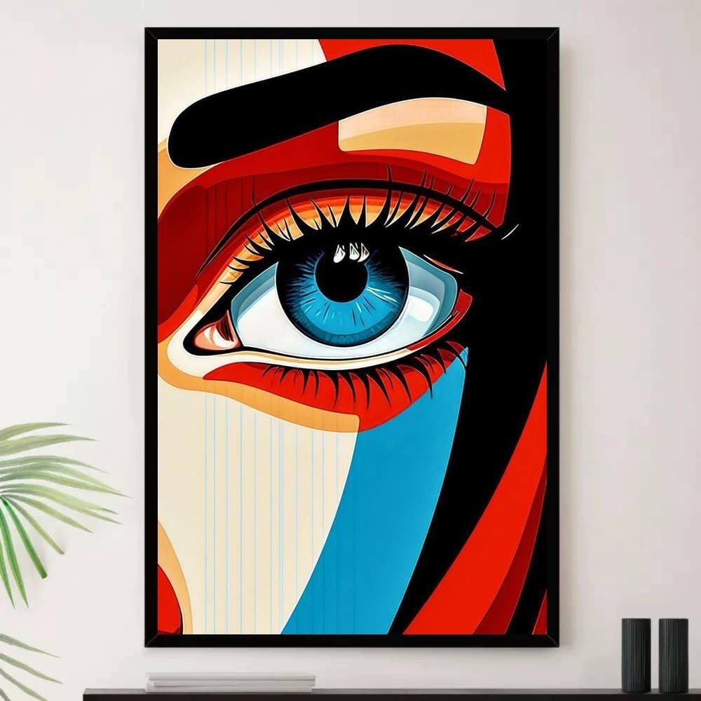 Quadro Placa Decorativa Arte de Alto Contraste Design Criativo em Vermelho e Branco