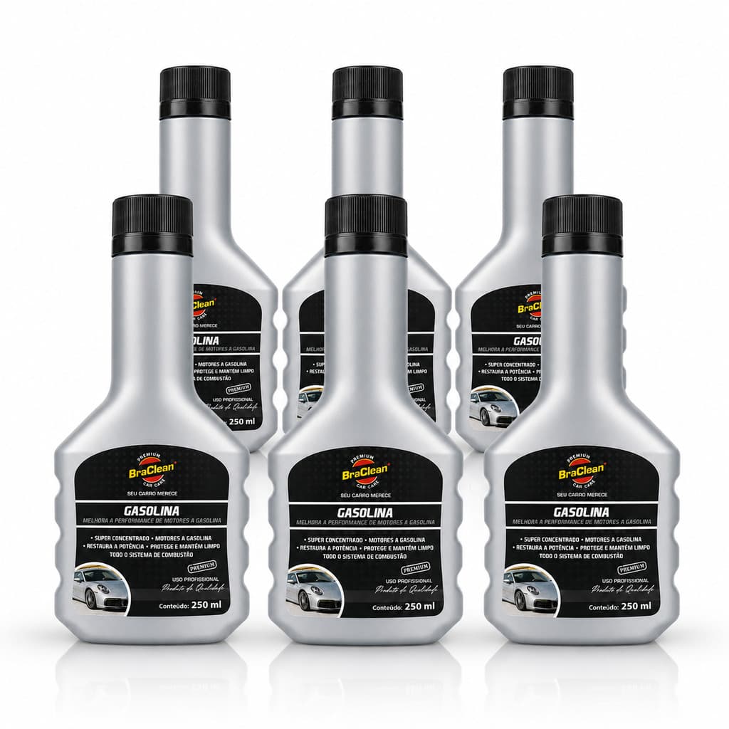 Aditivo Gasolina BraClean 250ml Kit 6 Unidades Para Carro E Moto Cuidado Do Motor Motor Em Dia
