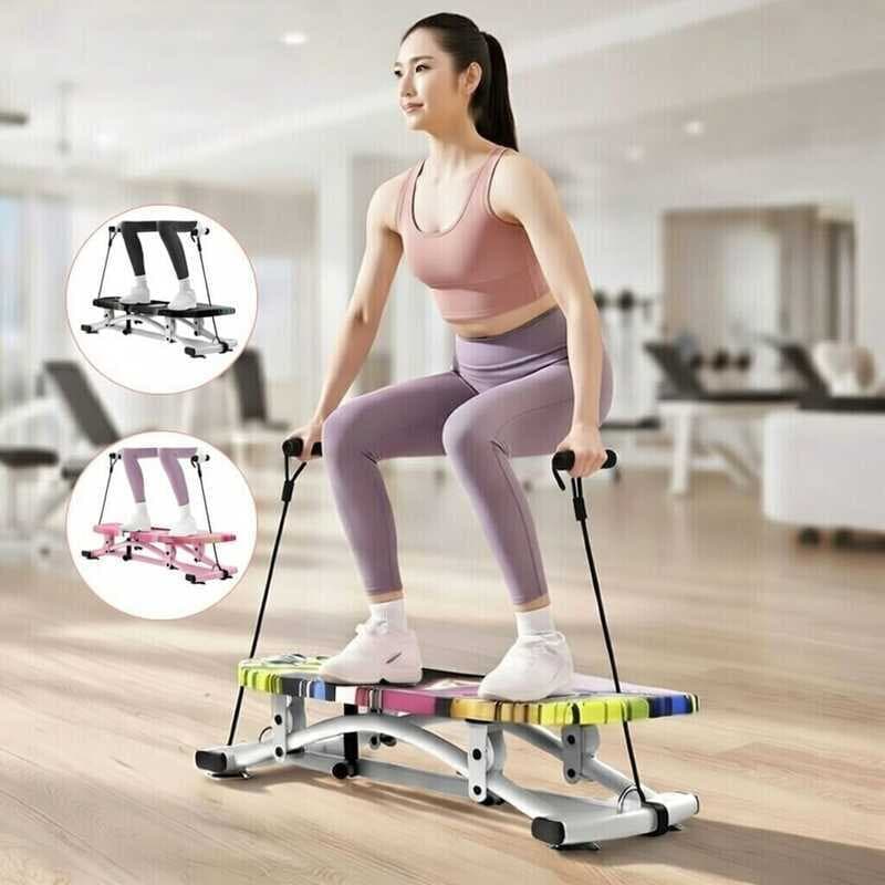 Stepper Pequeno Com Faixa Resistência Ajustável Treino Corporal