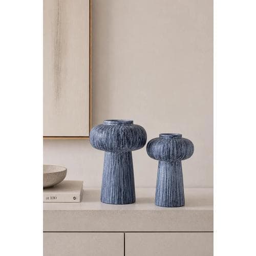 Vaso Decorativo Azul De 38 Cm Para Flores