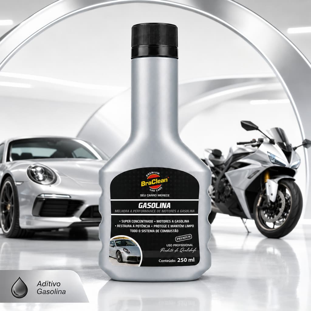 Aditivo Gasolina BraClean 250ml Para Yamaha Fazer 250 Manutenção Preventiva Moto Via Tanque