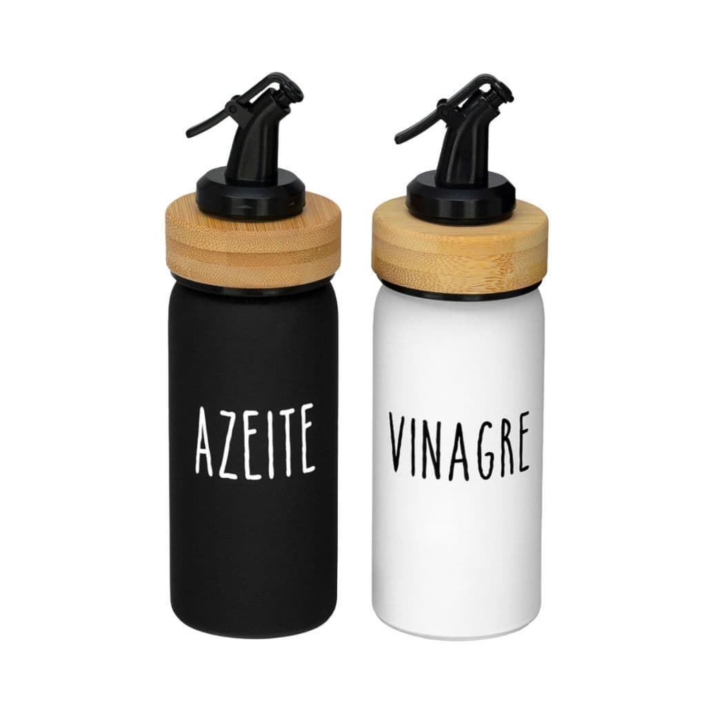 Kit Galheteiro 220ml 2 Peças Vidro com Bico Dosador Azeite Vinagre