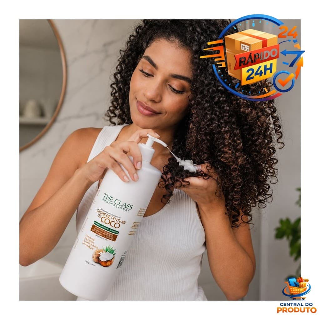 Creme de Pentear Coco 1L Hidratação Intensa Definição Cachos Sem Enxágue
