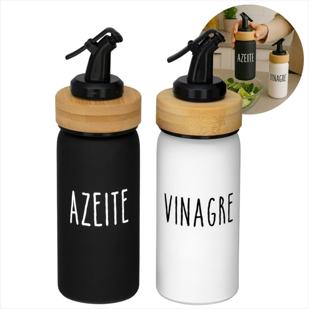Azeiteiro Vinagreiro De Vidro 220ml Com Tampa Dosador Cozinha