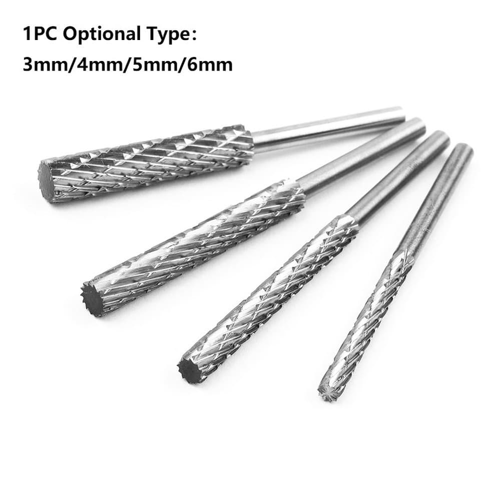 1 Peça 3mm Haste Ferramenta De Rebarba Rotativa De Aço Alto Arquivo Rotativo De Escultura Em Madeira De Plástico