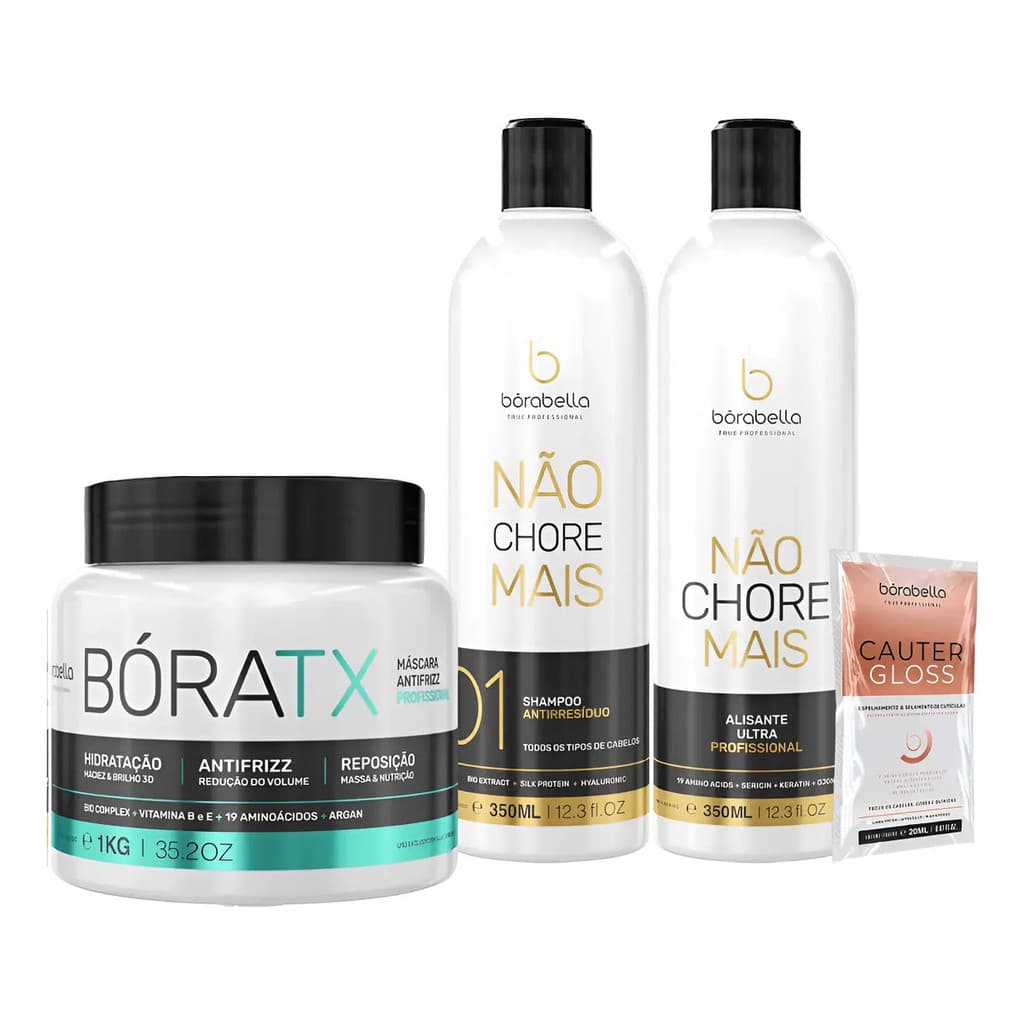 Borabella Kit Não Chore Mais 2x350m & Bóratx Antifrizz 1000g