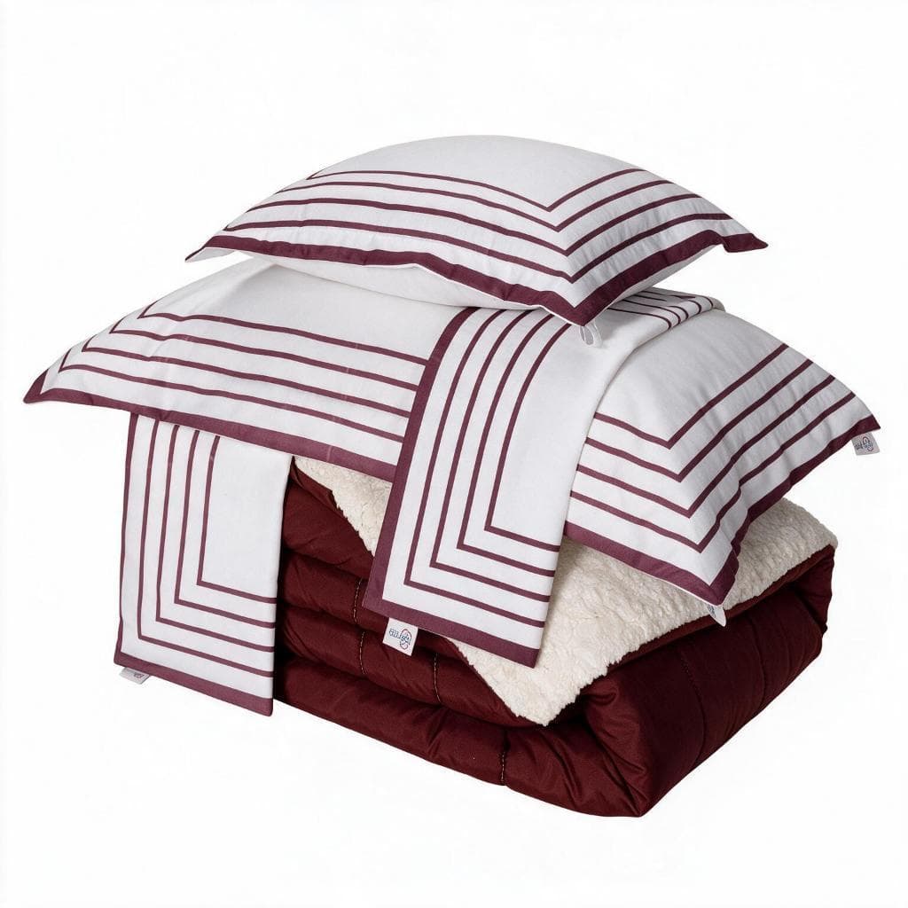 Kit Coberdrom Inverno Dupla Face Sherpa com Capa de Almofada Estampado 600 Fios Solteiro Casal Queen e King