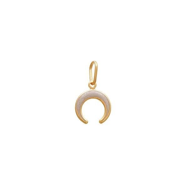 PINGENTE CHIFRE BOHO 12MM RETICULADA COM RESINA MADRE PÉROLA