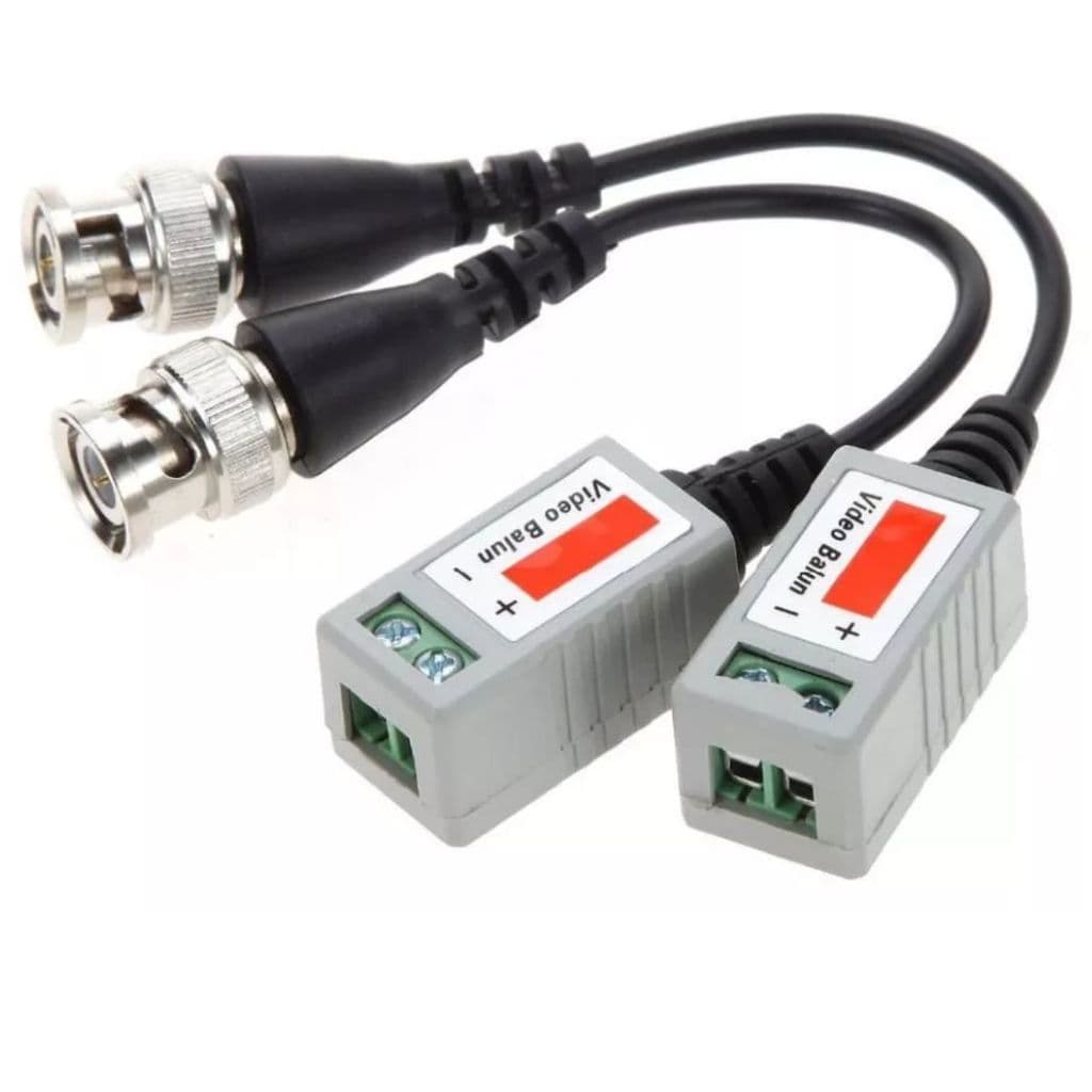 Video Balun Para Câmera AHD - Conversor Analógico Até 600mts 1 Par Sem Fonte de Energia