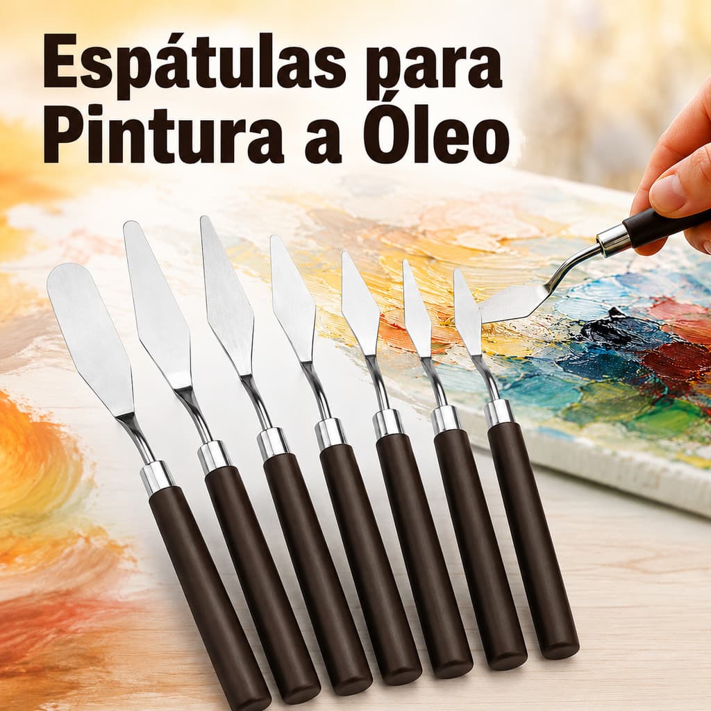 Conjunto de Espátulas de Pintura Artística Inox 7 Peças – Para Tela e Textura Profissional
