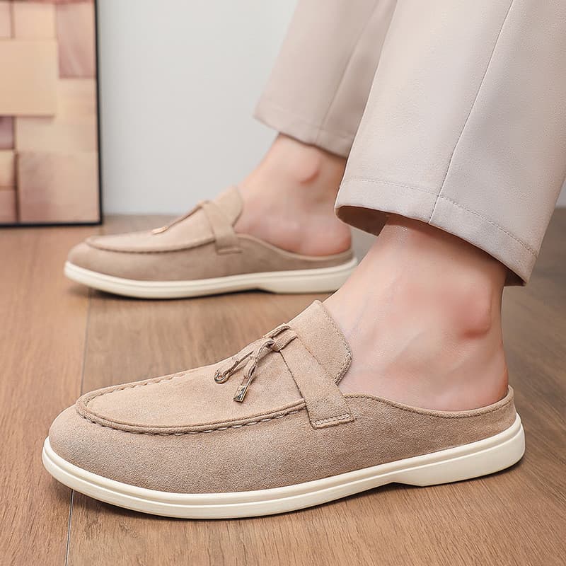 Tamanho grande novo estilo ervilhas preguiçosas deslizamento-em ervilhas sapatos masculinos casuais chinelos respiráveis