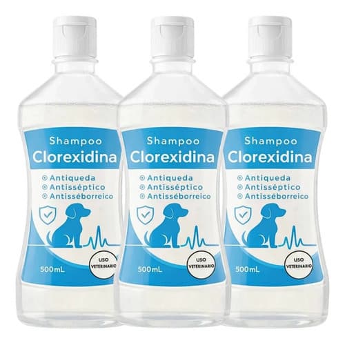 3un Shampoo Clorexidina Antisséptico Dermatite Seborreia Pet