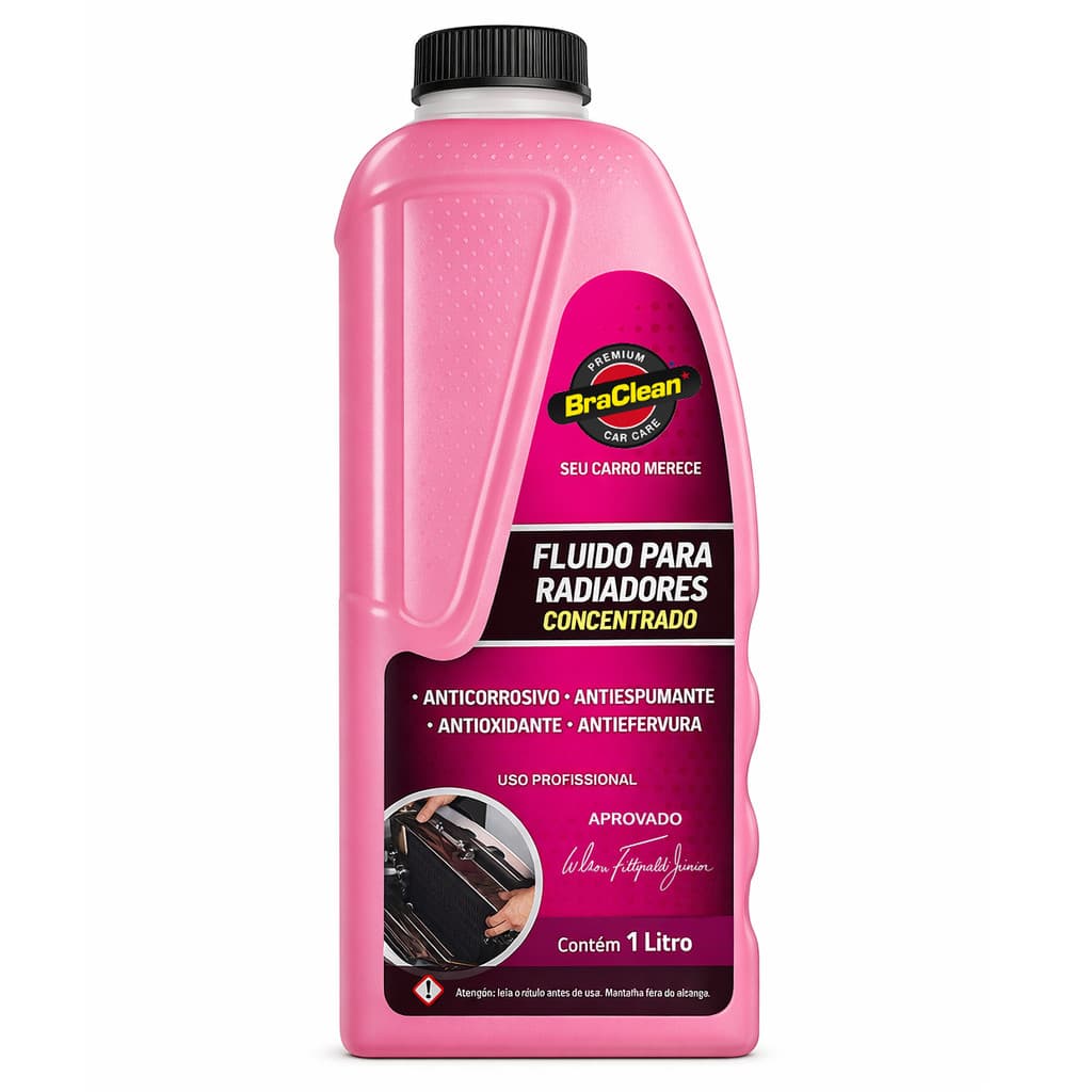 Fluido Aditivo Radiador Concentrado Rosa 1L Arrefecimento Refrigerante Anticorrosivo Automotivo