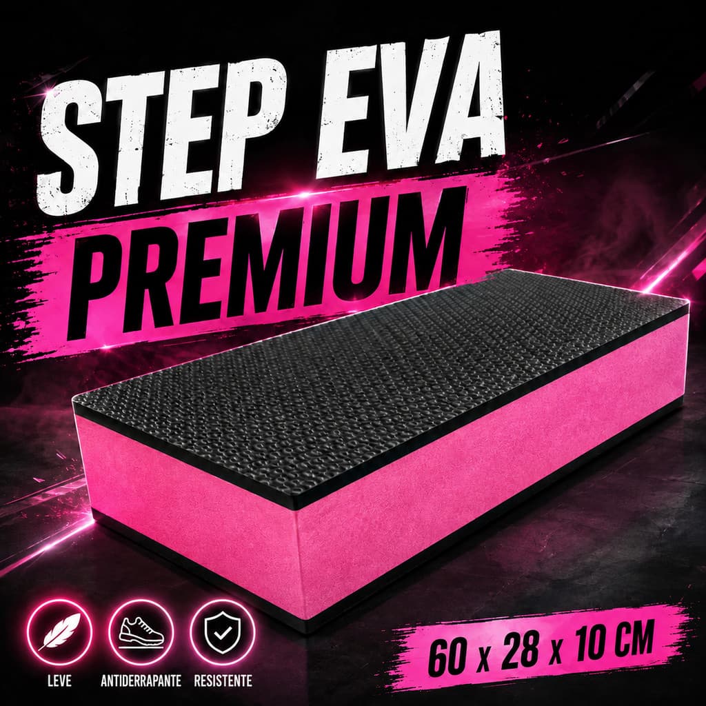 Kit 4 Step Academia 60x28x10 EVA Texturizado Plataforma Fitness Crossfit Aeróbico