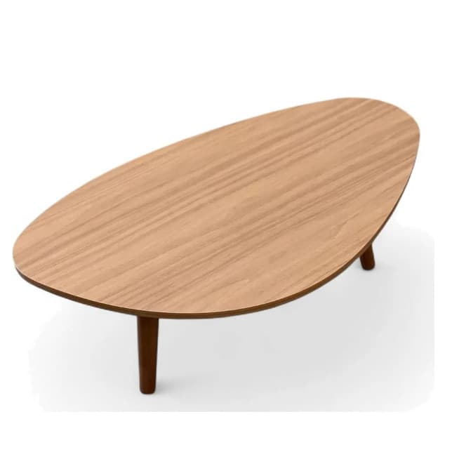 Mesa de Centro Orgânica Pés Palito em Madeira 90x52cm no Pix - Variação: