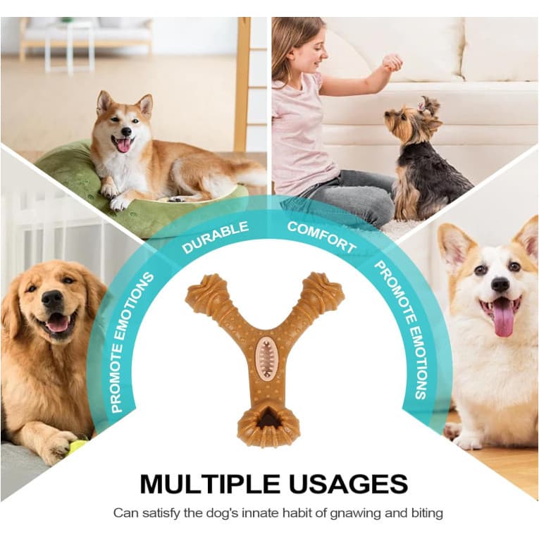 Brinquedo Interativo Osso Mordedor Cachorro Sabor Bacon Maciço E Resistente De Fibra De Trigo Avaliação da loja - Y+X