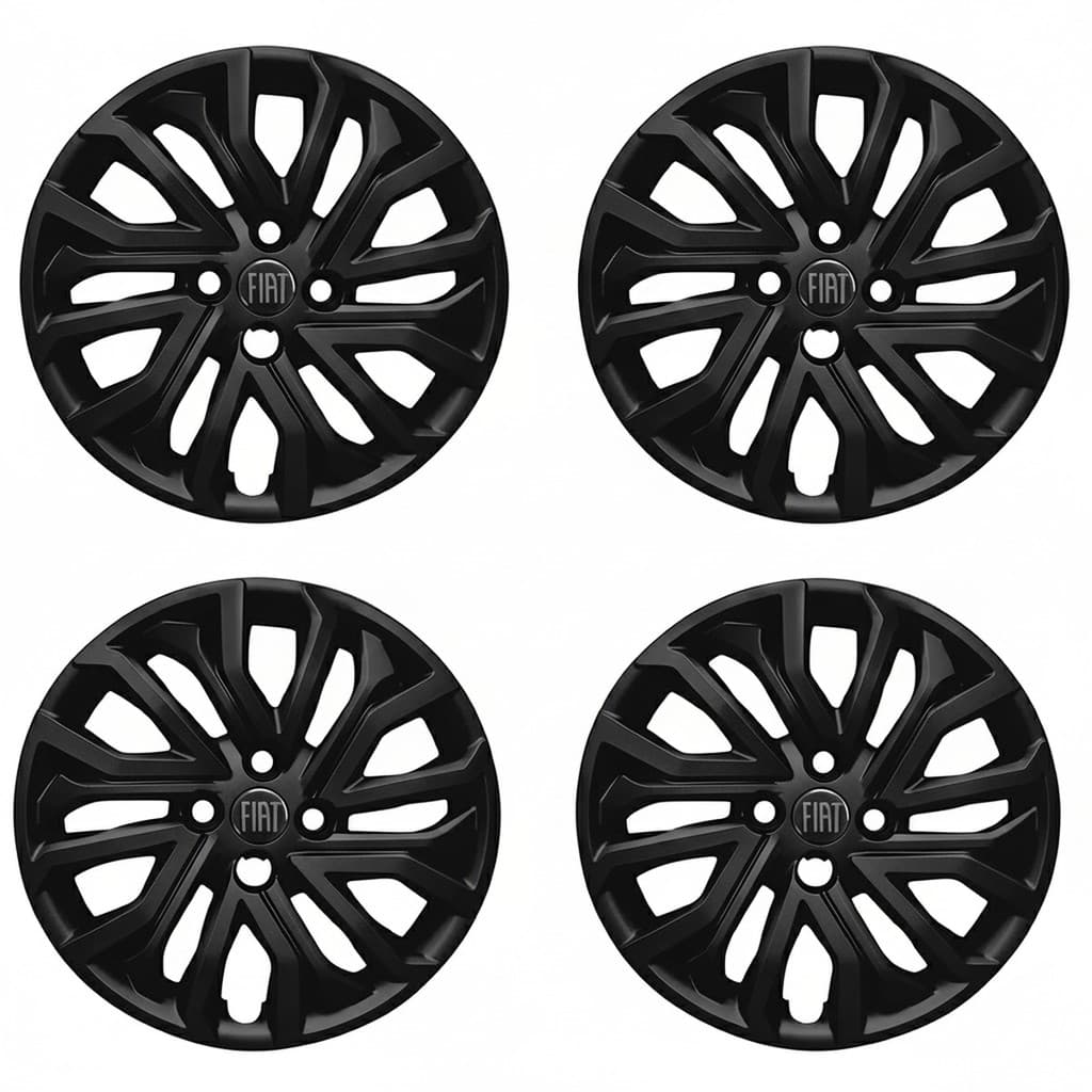 Jogo 4 Calotas Aro 15 Fiat Argo Cronos 2022 Black Piano