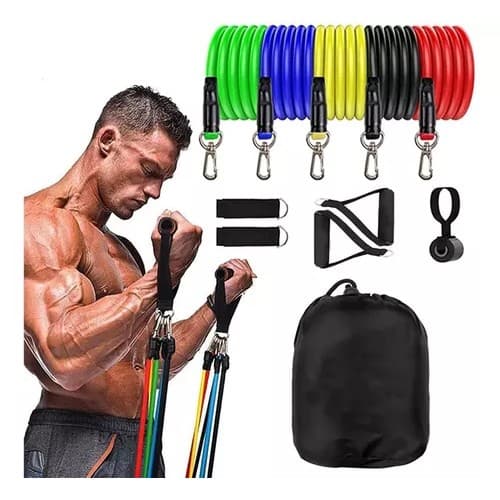 Kit de Exercícios em Casa: 11 Peças de Elástico para Treino Crossfit