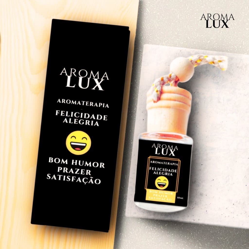Aromatizador Carro 10ml Aroma Alegria E Felicidade Fragrância Suave Duradoura