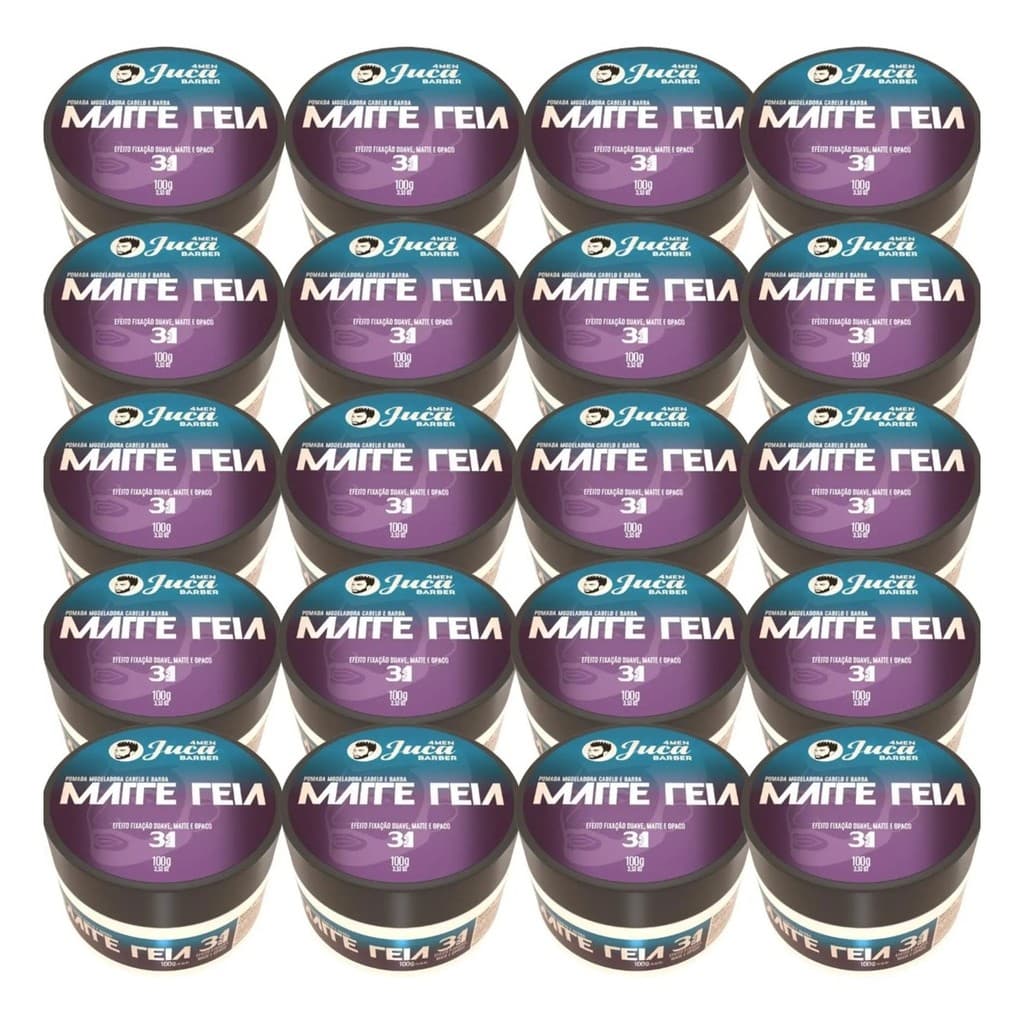 Kit 20un Pomada Modeladora Capilar Matte Teia 100g Juca For
