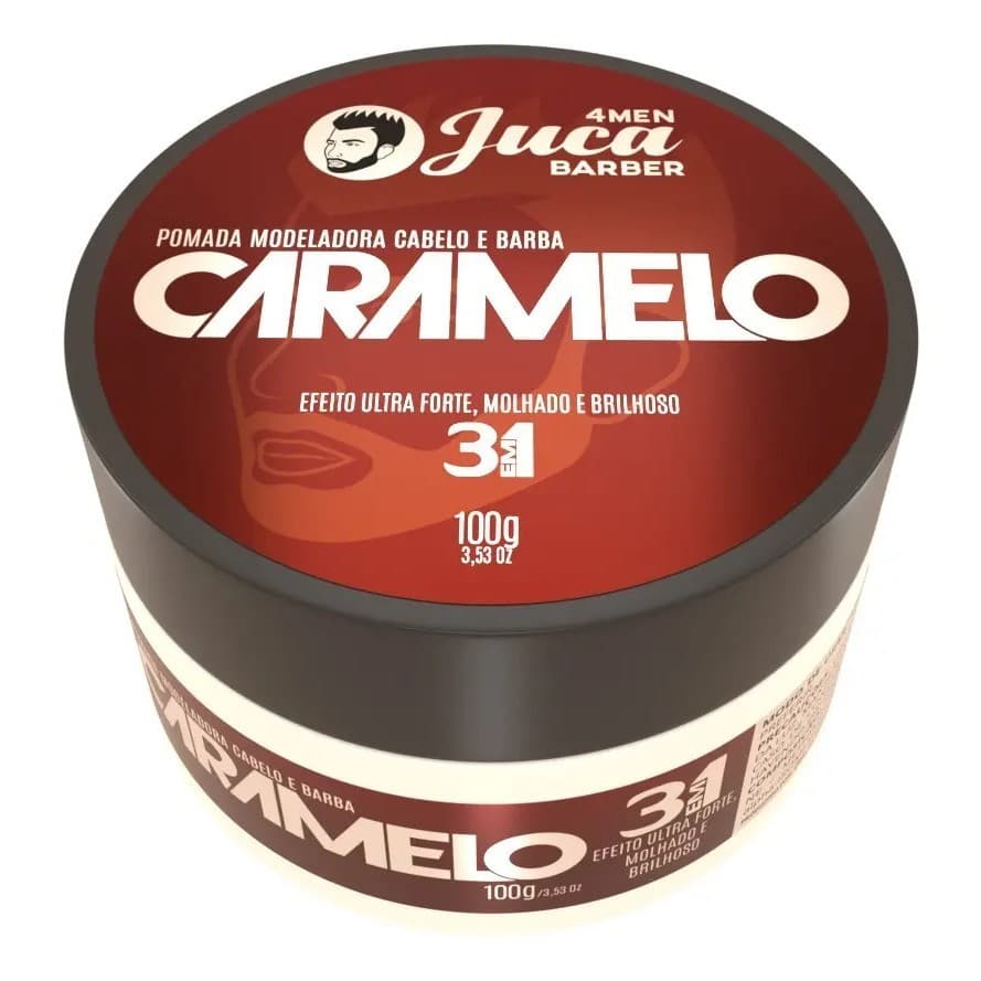 Cera Modeladora Capilar 3em1 Caramelo 100g Juca 4men Barber