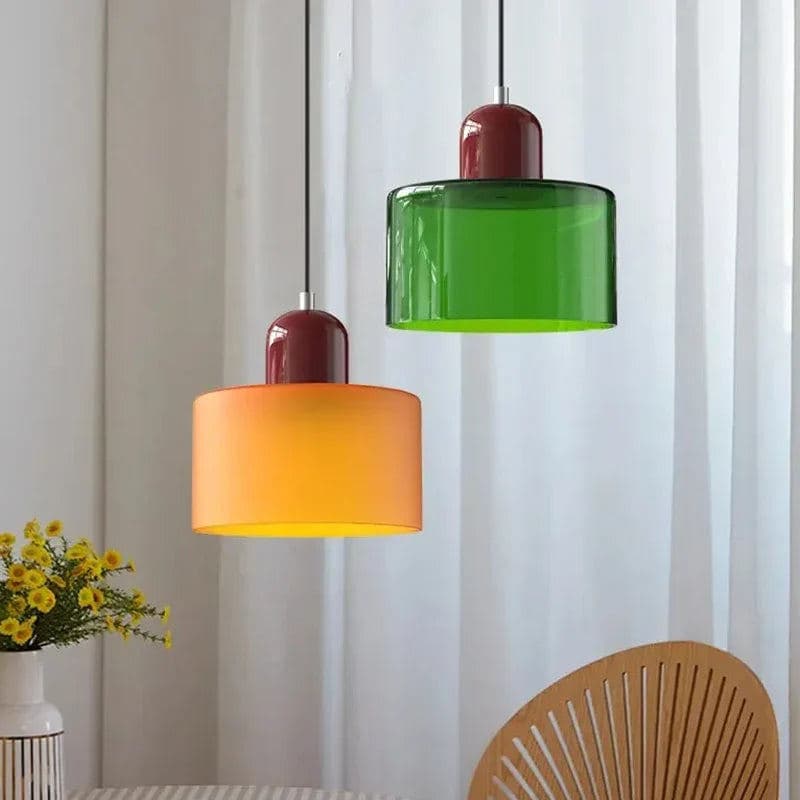 Luminária de Teto Pendente Nórdica em Vidro Cores