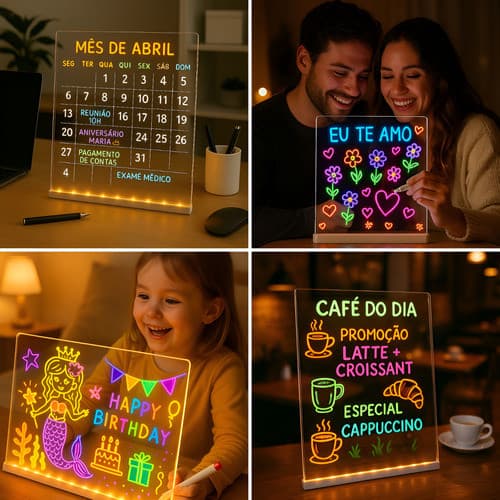 Lousa Mágica Infantil 30cm com Canetas Coloridas e Desenhos