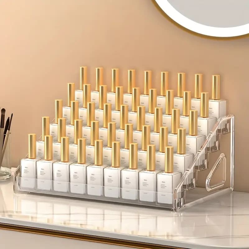 Caixa Acrílica Porta Organizadora com 5 Prateleiras esmalte em cosméticos Expositor de Esmaltes Acrílico Transparente Ve