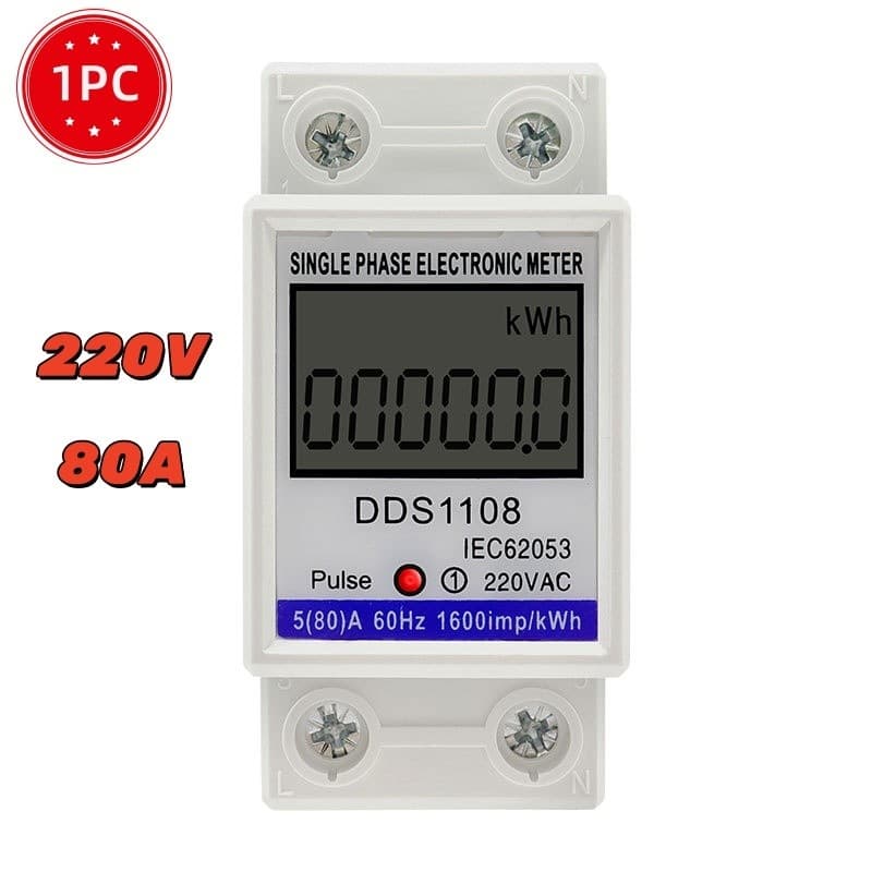 1 peça Medidor de energia digital LCD monofásico de 220V 80A Vendido(s) - Variação: