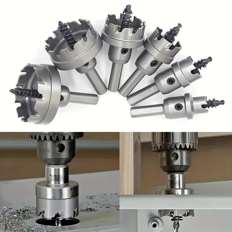 Kit conjunto de 5 peças Brocas Serra Copo Fura Metal Aço 16 a 32mm para metal Vendido(s) - 16mm, 18,5mm, 20mm, 25mm, 30m