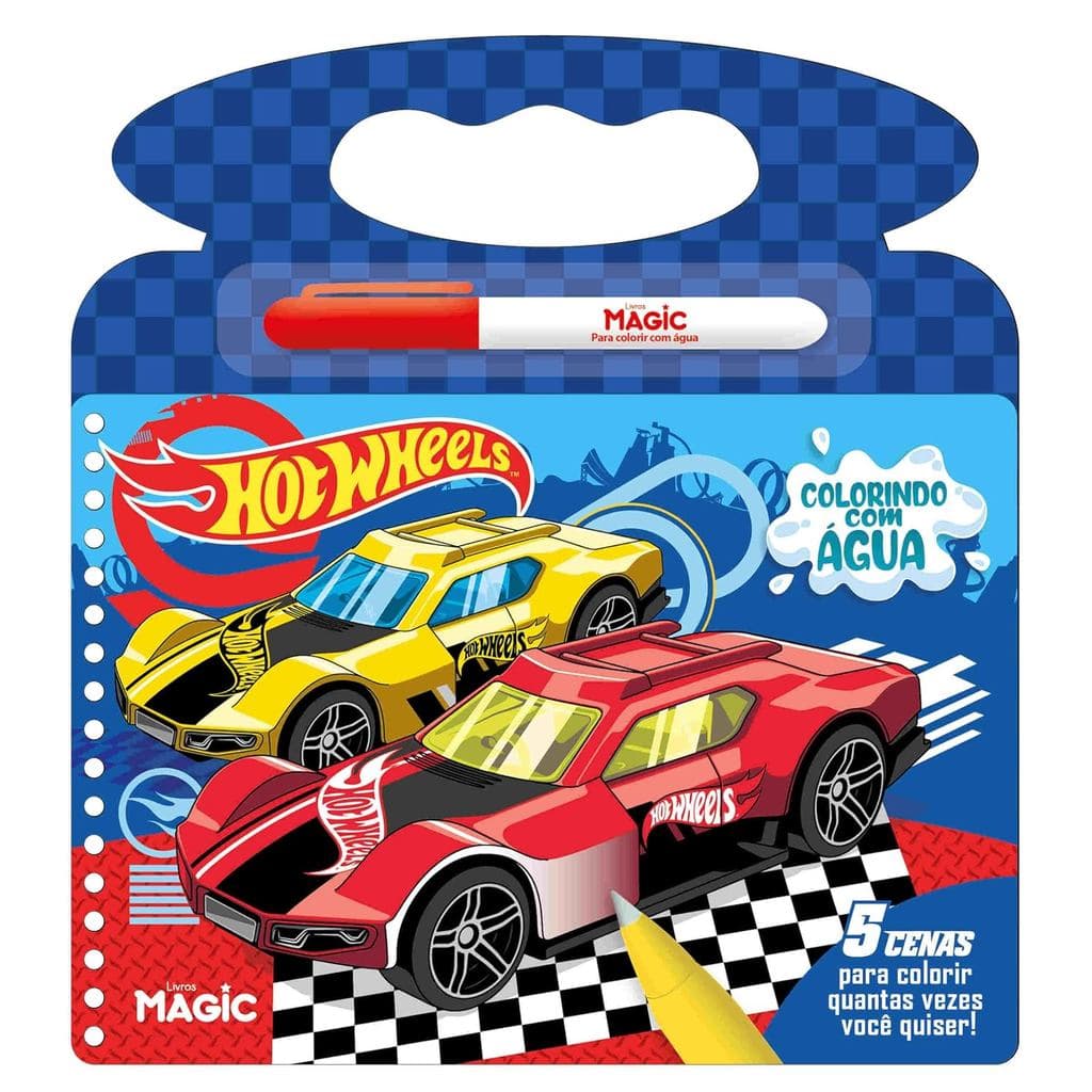 Livro Colorindo Com Agua - Hot Wheels