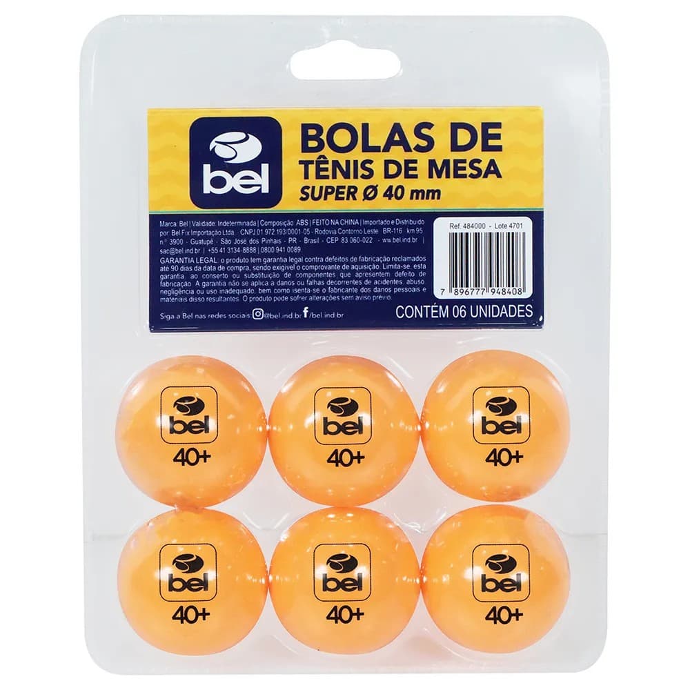 Kit com 6 Bolinhas de Ping-Pong Bel