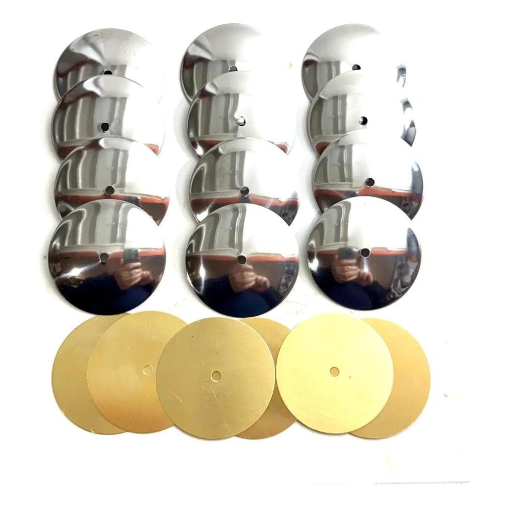 5 Pares Platinelas Pdz Inox Abafador Com Latão Pandeiro 52mm