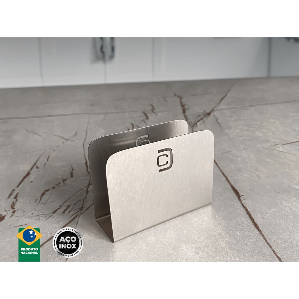 Porta Guardanapo Aço Inox Escovado Mesa Casa Bar Restaurante