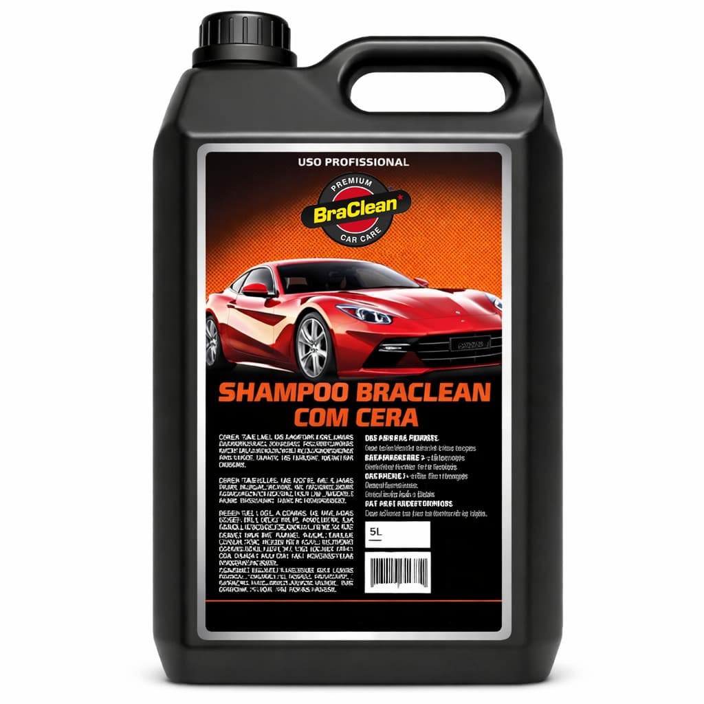 Shampoo Cera Carnaúba 5L Limpa Sujeira Poeira Lava Protege Encera Realce Da Cor Acabamento Estética