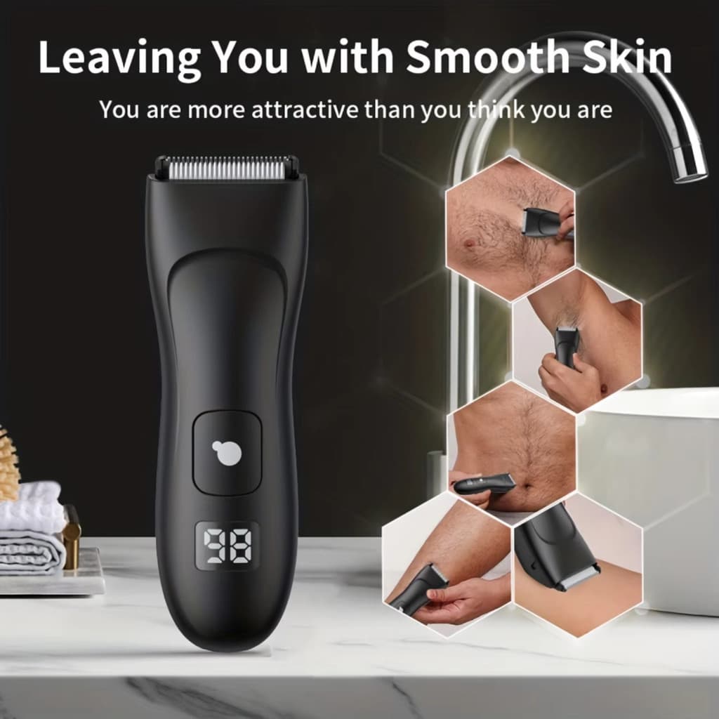 Removedor Elétrico De Pêlos De Partes Íntimas Masculinas Aparador De Cabelo Para Homens E Mulheres com cupom - Variação: