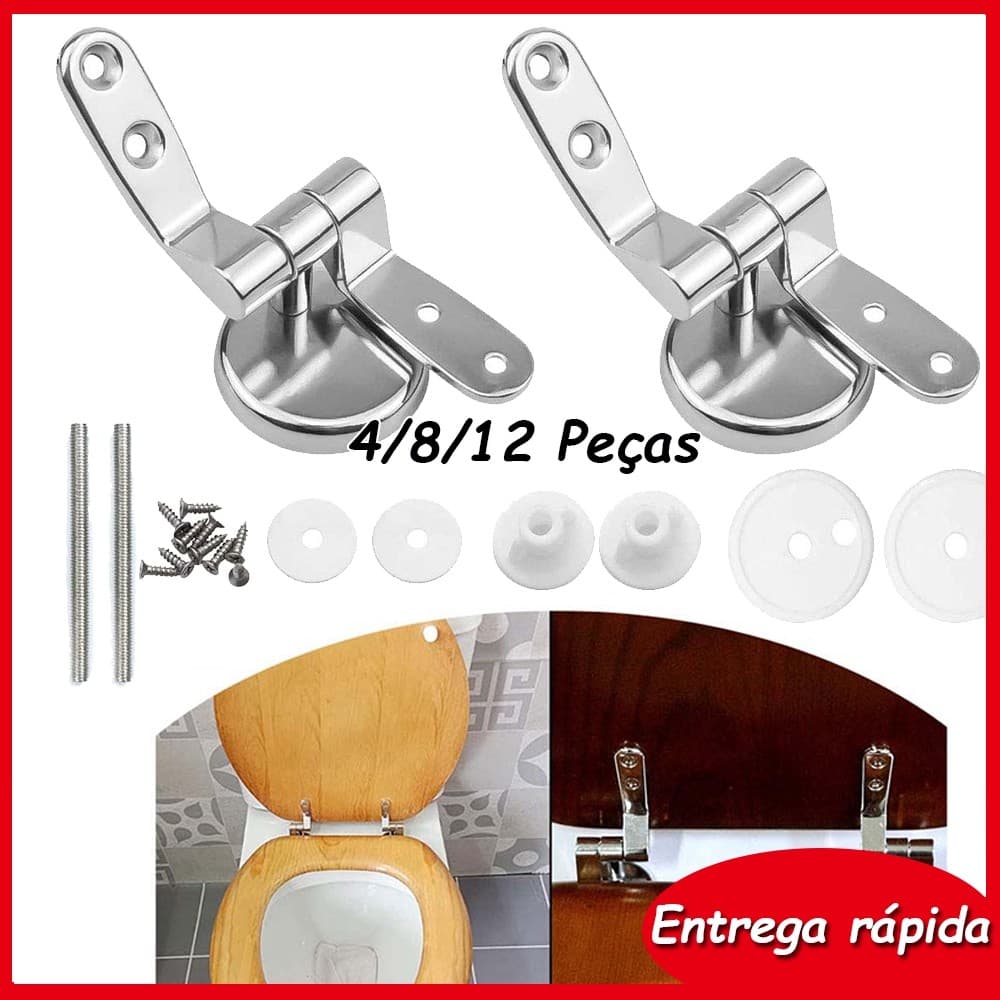 2/4/6Peças de reposição para dobradiça de tampa de vaso sanitário com parafusos e acessórios