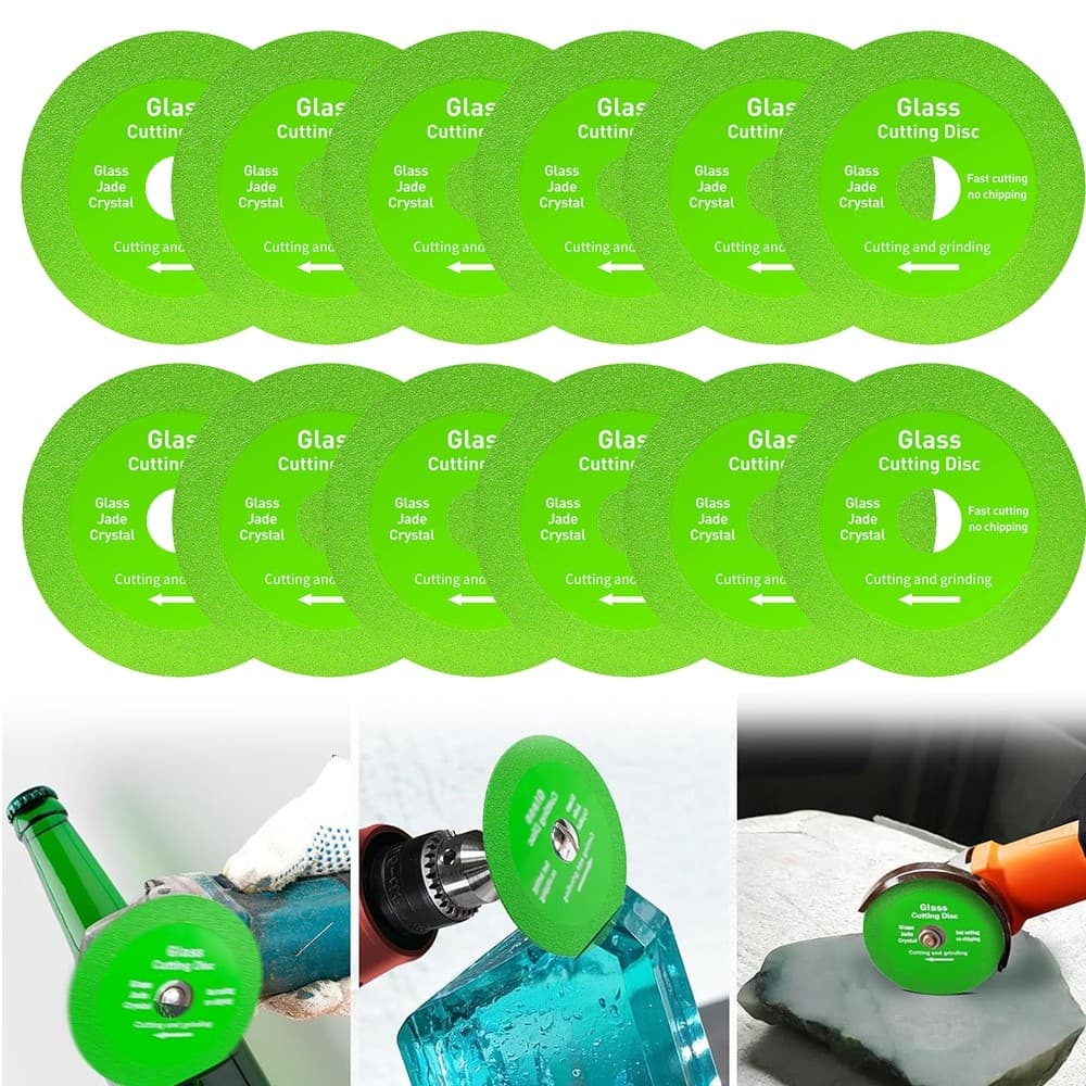 Disco de corte de diamante de 100mm, 12 peças, 13cm adequado para rebarbadora, corte de garrafa de vinho de cristal cerâ