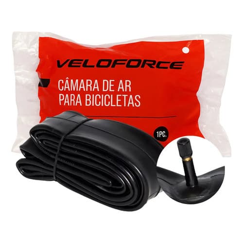 Camara De Ar Aro 24 Veloforce Para Bike Juvenil Bico Grosso Schrader Preto